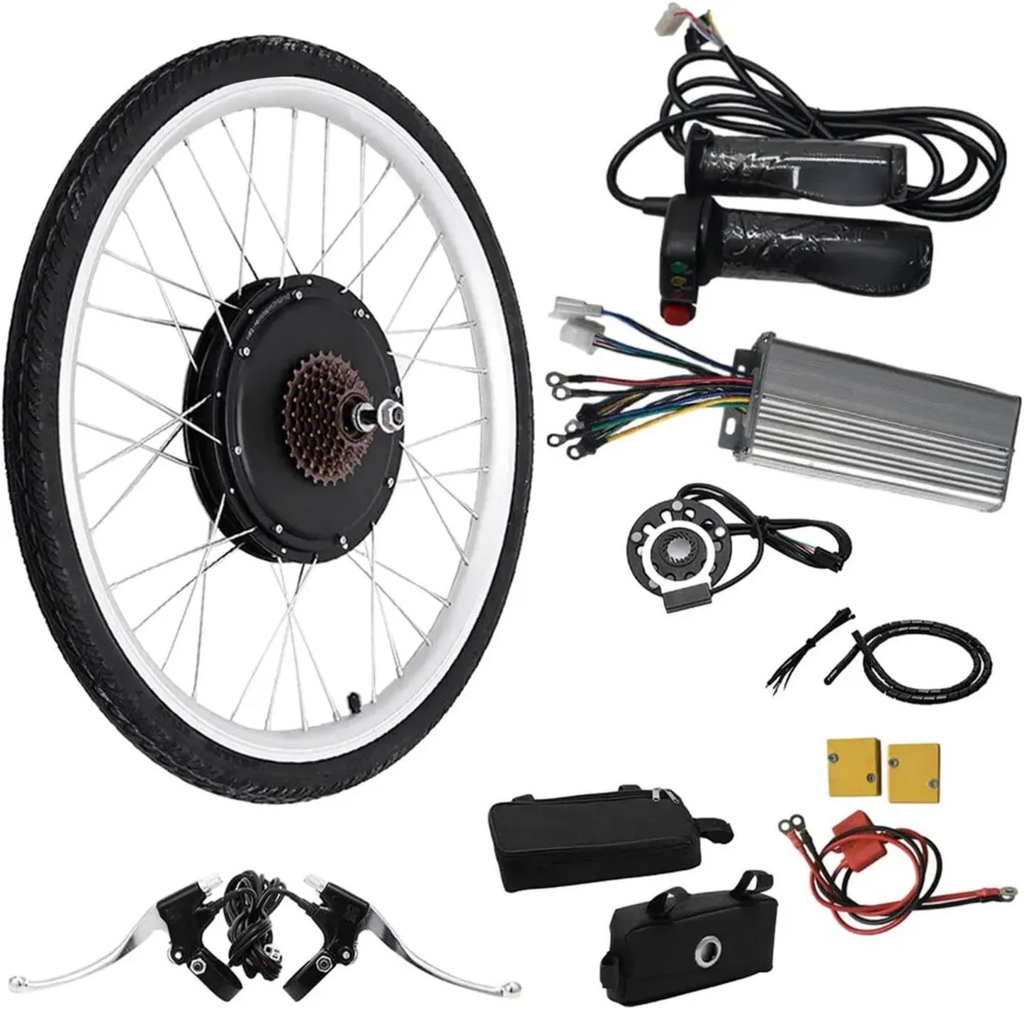 Ensemble de Conversion Vélo Électrique 1000W 48V - Moteur Arrière sans Balais avec Assistance et Régulateur de Vitesse pour Vélo 26 Pouces