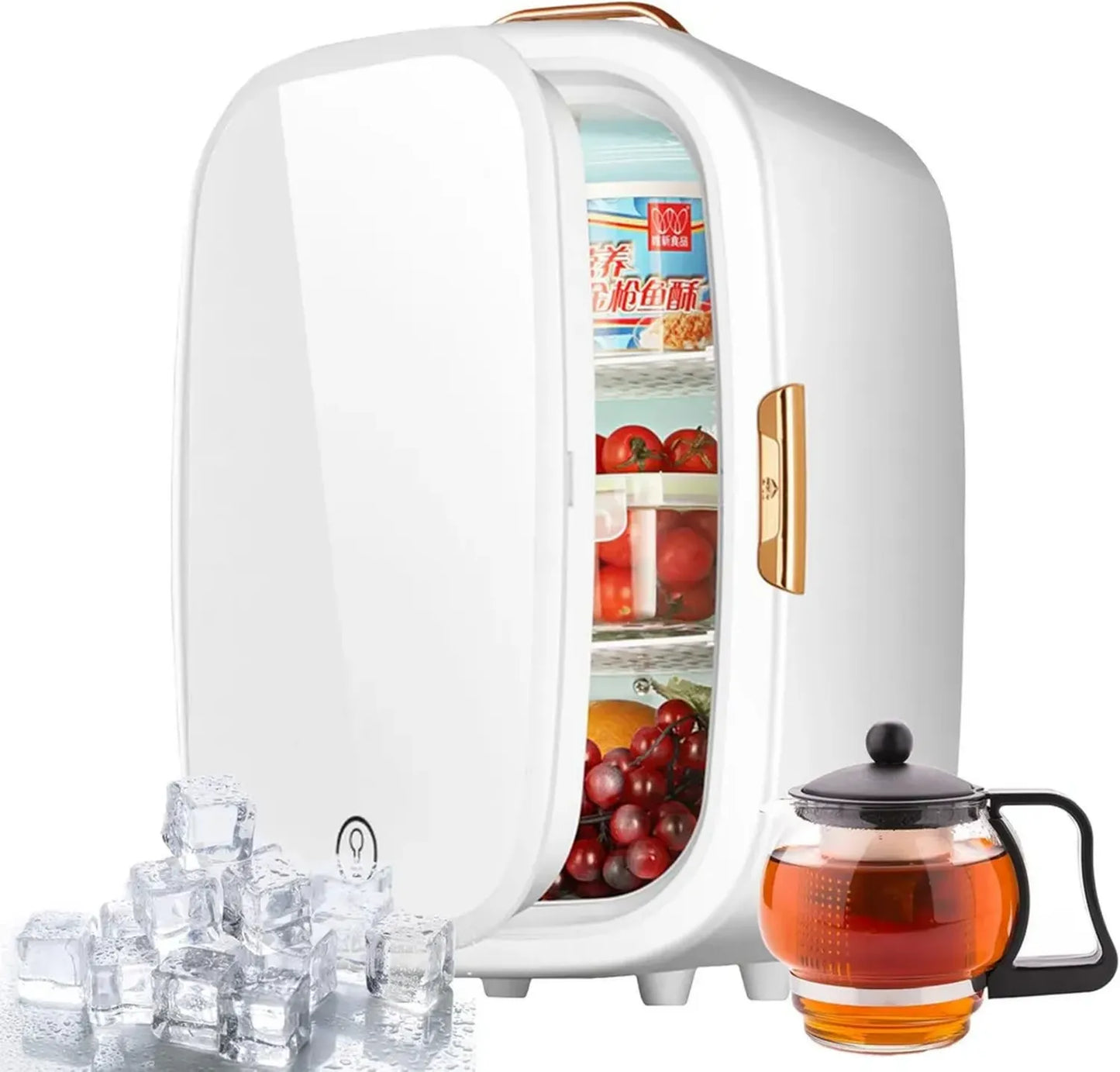 Réfrigérateur Compact 20L avec Miroir - Chaud et Froid - Frigo Portable pour Cosmétique, Camping, Bureau