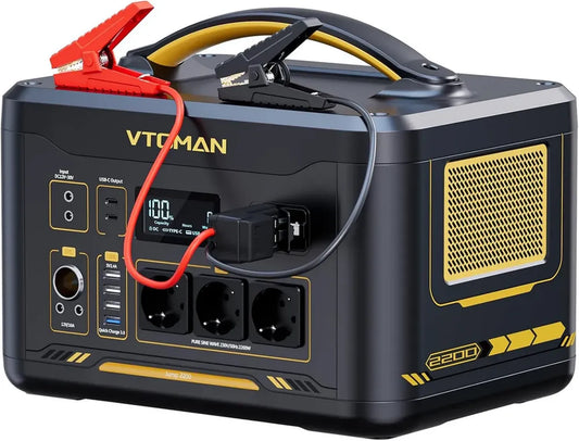 Générateur Portable 2200W VTOMAN Jump 2200 – Batterie Solaire LiFePO4 1548Wh avec Double Sortie Type-C PD 100W pour Camping