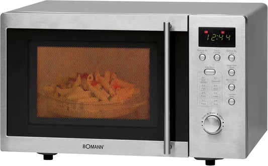 Micro-ondes Bomann® avec Grill, 1000W, Encastrable Compact, 20L, 8 Programmes, Plateau Tournant