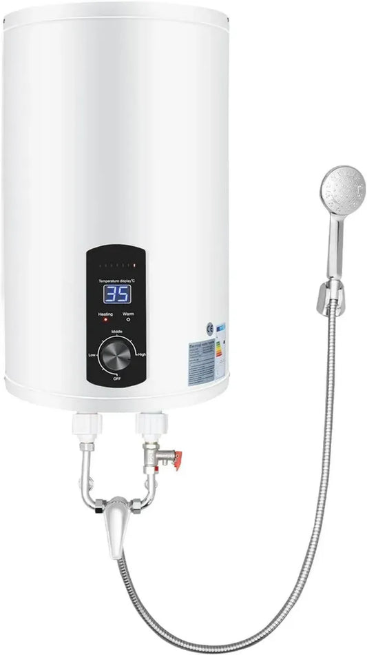 Chauffe-eau Électrique 30L 2000W Mural - IPX4 - Écran LED et Douchette à Main