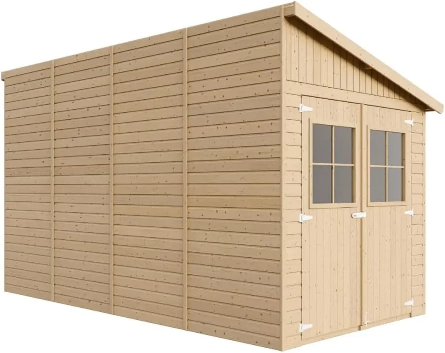 Cabane de Jardin en Bois avec Fenêtres - Espace de Rangement Extérieur 8m², H244x218x416 cm, Atelier pour Outils et Vélos - TIMBELA M340A