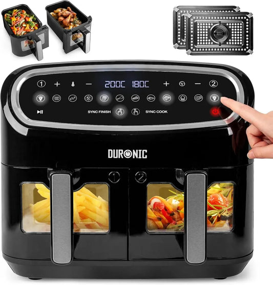 Friteuse à Air 2400W avec Doubles Paniers 5L et Écran Tactile