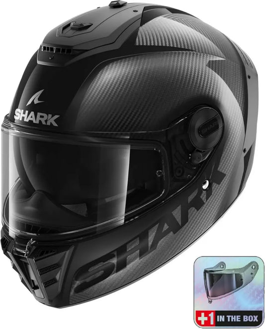 SHARK, Casque Intégral Moto Spartan RS Carbon avec Écran Fumé Additionnel