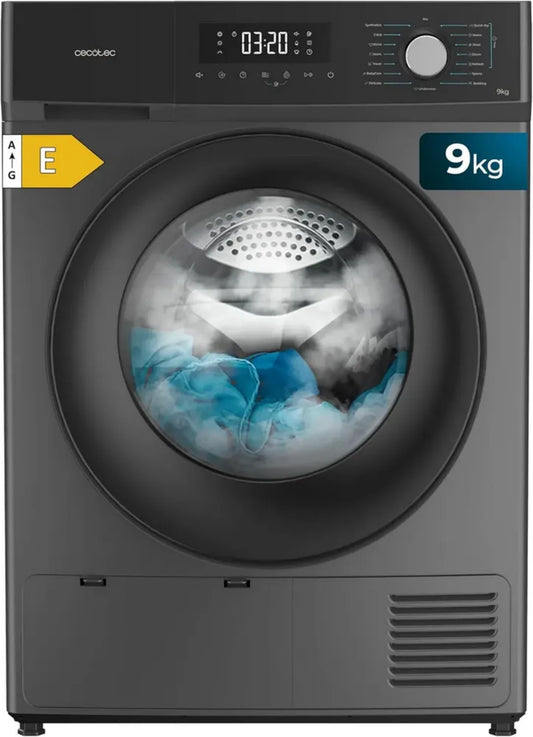 Sèche-linge 9Kg Pompe à Chaleur Classe A++ avec 15 Programmes et Séchage Auto