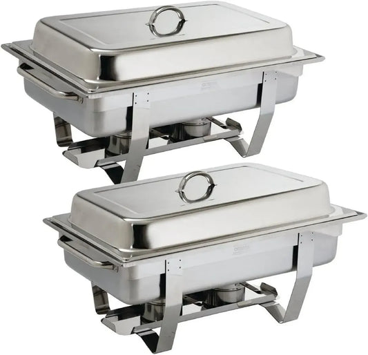 Olympia Ensemble de 2 Réchauds Milan GN 1/1 Inox 9L avec Couvercles Isolants